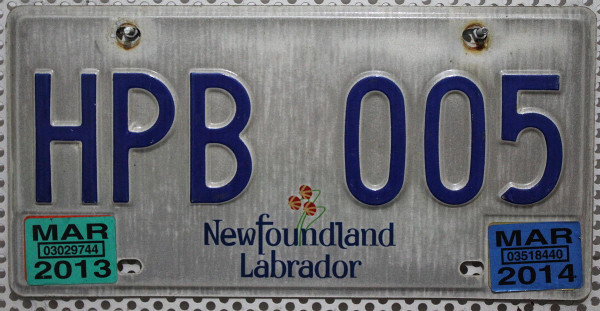 NEWFOUNDLAND / LABRADOR Nummernschild # HPB005 =