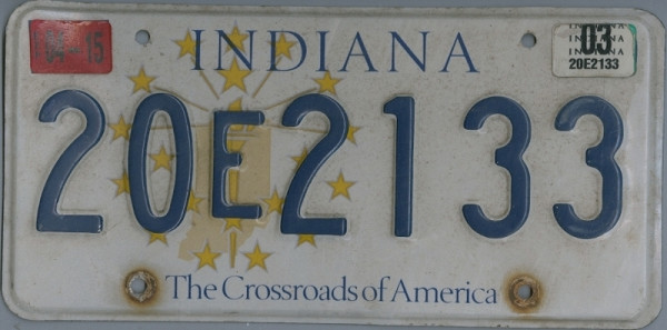 INDIANA Crossroads of America - Nummernschild # 20E2133 =