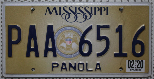 MISSISSIPPI State Seal Graphic - Nummernschild # PAA6516 =