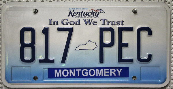 KENTUCKY In God We Trust - Nummernschild # 817PEC ...
