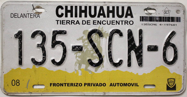 CHIHUAHUA - Mexiko Nummernschild # 135SCN6