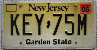 NEW JERSEY Garden State - Nummernschild # KEY75M =