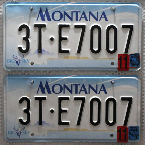 MONTANA Schilder PAAR - Zwei USA Nummernschilder # 3TE7007