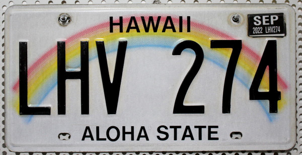 HAWAII Regenbogen Motiv - Nummernschild # LHV274 =
