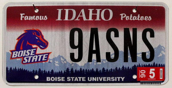 IDAHO Boise State University - Nummernschild # 9ASNS =