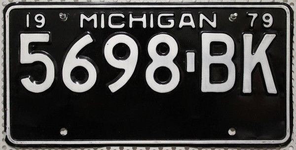 MICHIGAN 1979 Oldtimer Nummernschild # 5698BK ...