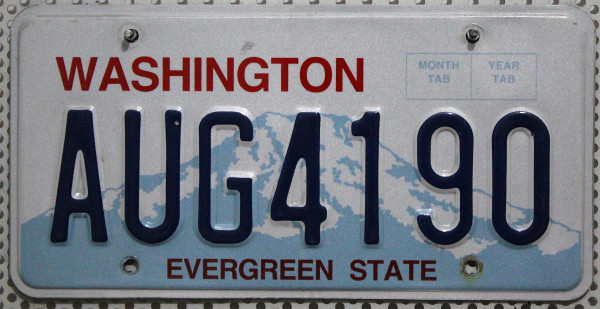 WASHINGTON Evergreen State - Nummernschild # AUG4190 ...