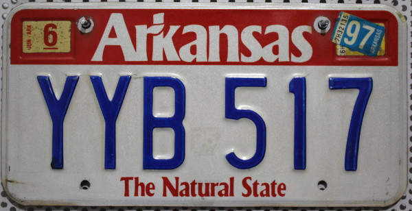 ARKANSAS The Natural State - Nummernschild # YYB517 =