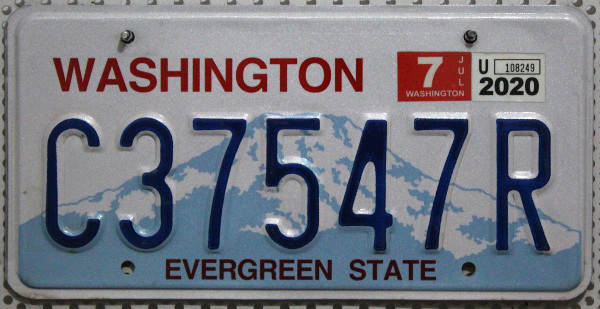 WASHINGTON Evergreen State - Nummernschild # C37547R =
