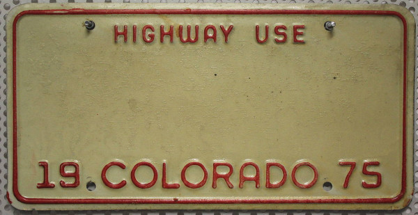 Deko BLECHSCHILD - Colorado 1975 (Highway Use)