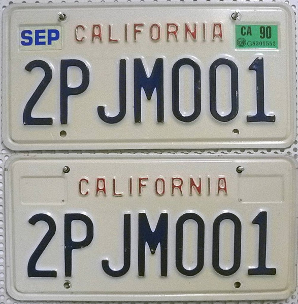CALIFORNIA Schilder PAAR - Zwei USA Nummernschilder # 2PJM001
