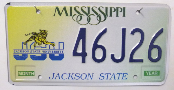 MISSISSIPPI State University - Nummernschild # 46J26