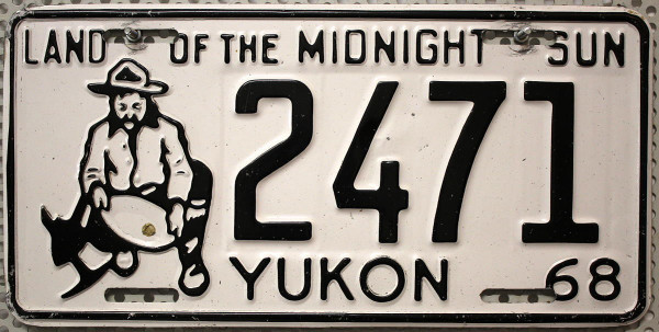 YUKON Land of the Midnight Sun 1968 - Nummernschild # 2471