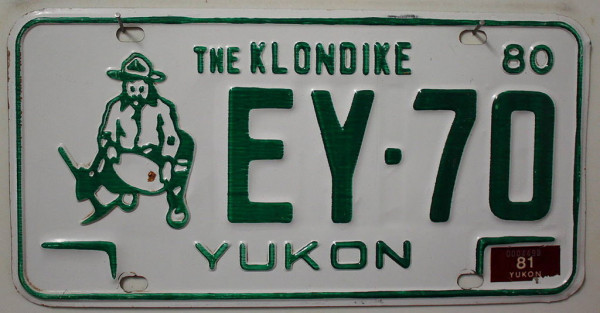 YUKON The Klondike - Nummernschild # EY70 =