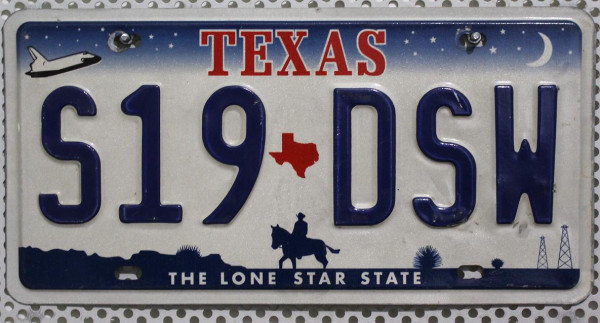 TEXAS The Lone Star State - Nummernschild # S19DSW