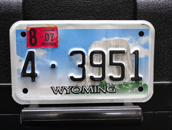 Motorradschild WYOMING Nummernschild # 4.3951 =