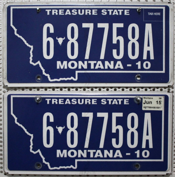 MONTANA (-10) Schilder PAAR - Zwei USA Nummernschilder # 6.87758A
