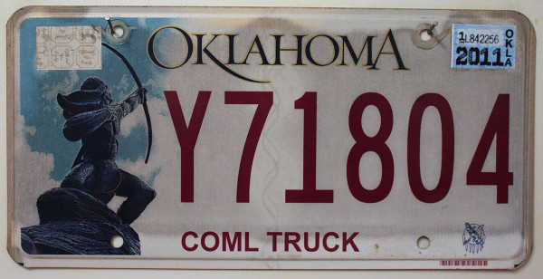 OKLAHOMA * TRUCK - Nummernschild # Y71804 =