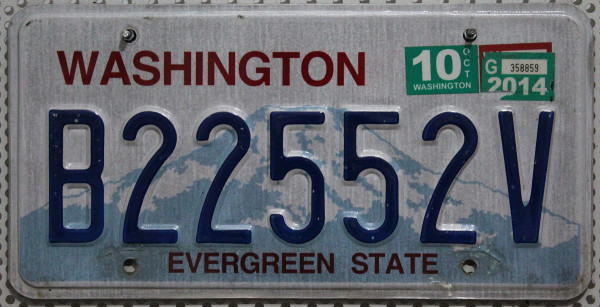 WASHINGTON Evergreen State - Nummernschild # B22552V -
