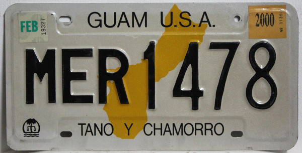 GUAM U.S.A. Nummernschild # MER1478 =