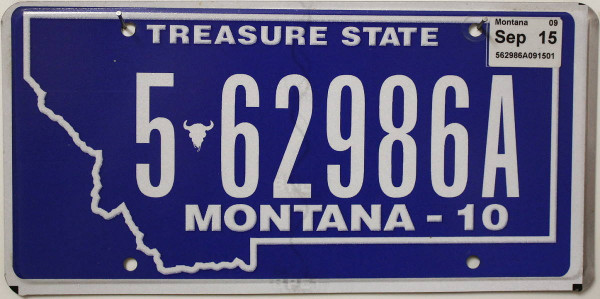 MONTANA Treasure State - Nummernschild # 5-62986A =