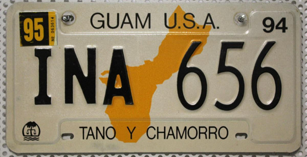 GUAM U.S.A. Nummernschild # INA656 =