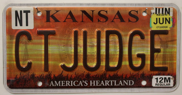 KANSAS America's Heartland - Nummernschild (vanity) # ..JUDGE =