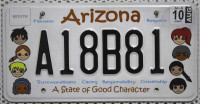 ARIZONA Good Character - Nummernschild # A18B81