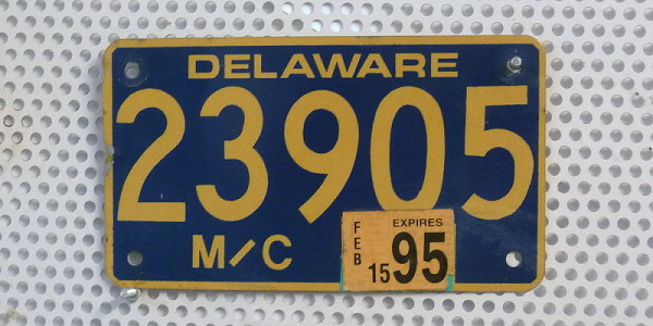 Motorradschild DELAWARE Nummernschild MC # 23905 =