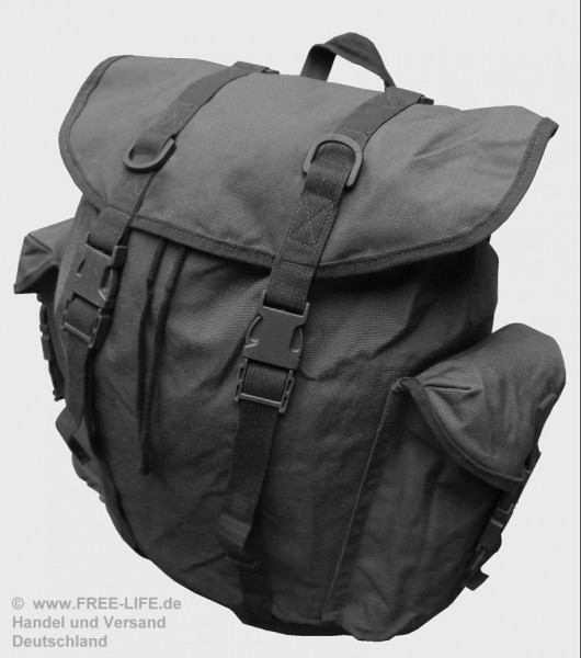 Rucksack 25L - Schwarz mit Seitentaschen