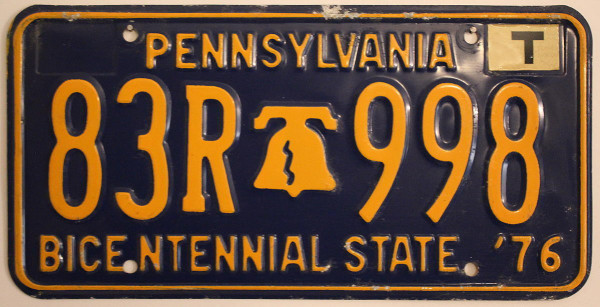 PENNSYLVANIA Liberty Bell - Nummernschild # 83R998 ...