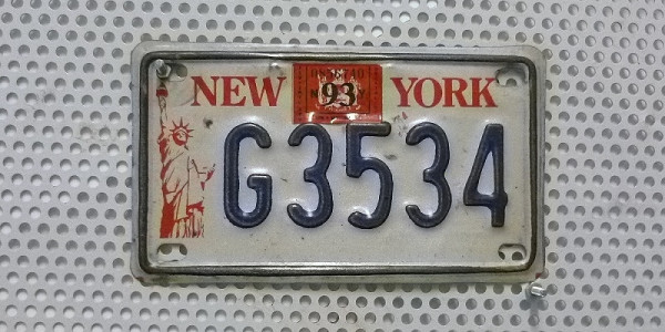 Motorradschild NEW YORK Nummernschild # G3534 =