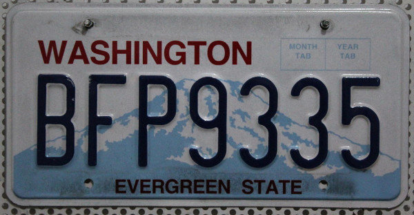 WASHINGTON Evergreen State - Nummernschild # BFP9335 ...
