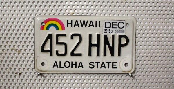 Motorradschild HAWAII Nummernschild # 452HNP =