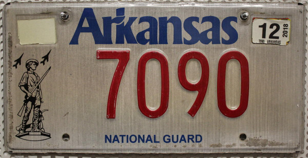 ARKANSAS National Guard - Nummernschild # 7090 ≡