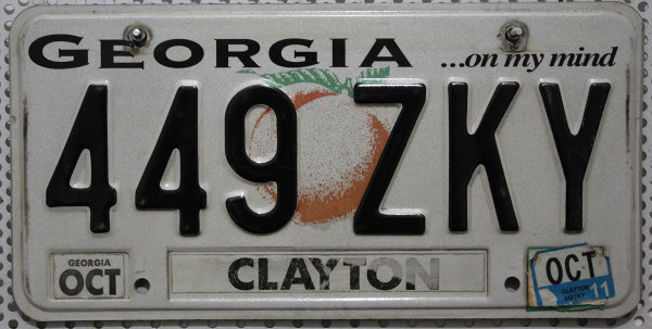 GEORGIA ...on my mind - Nummernschild # 449ZKY =