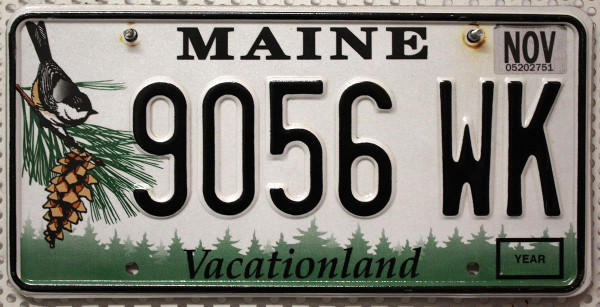 MAINE Vacationland - Nummernschild # 9056WK