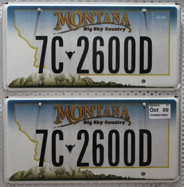MONTANA Schilder PAAR - Zwei USA Nummernschilder # 7C2600D