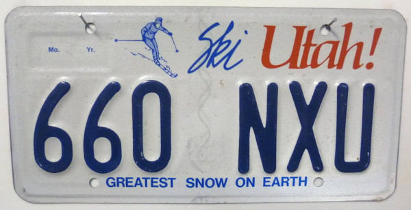 UTAH Ski - Nummernschild # 660NXU ...