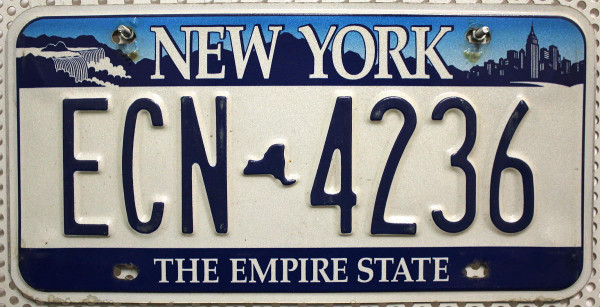 NEW YORK The Empire State - Nummernschild # ECN4236