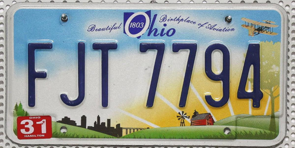 OHIO (Beautiful) 1803 Motiv - Nummernschild # FJT7794 ...