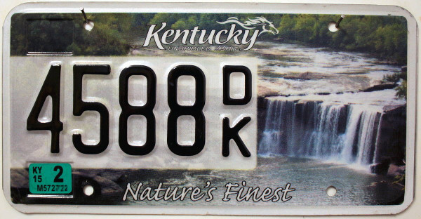 KENTUCKY Wasserfall Grafik - Nummernschild # 4588DK =