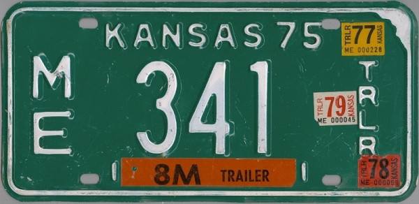 KANSAS 75 77 78 79 altes Nummernschild # ME341