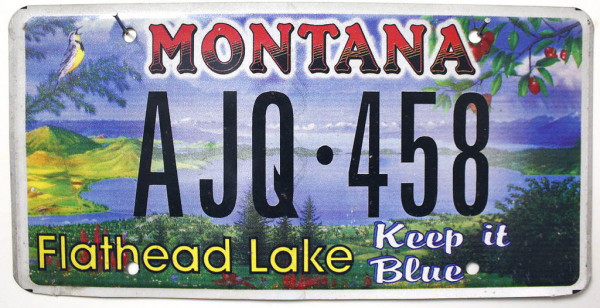 MONTANA Flathead Lake - Nummernschild # AJQ458 ...