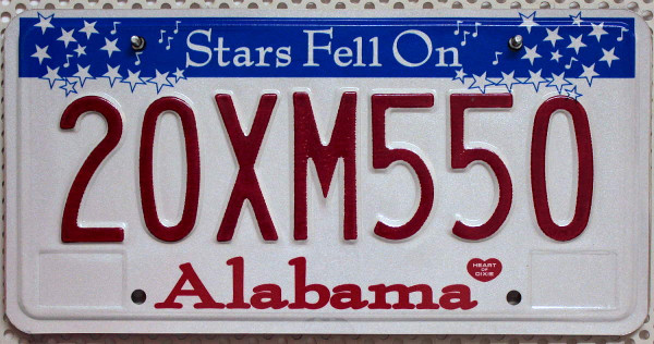 ALABAMA Stars - Nummernschild # 20XM550 ...