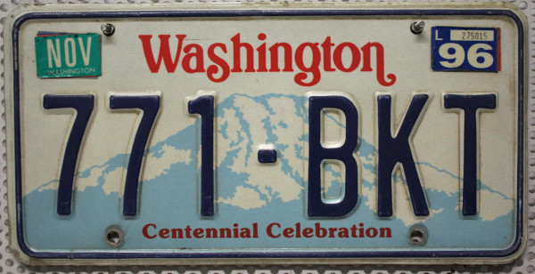 WASHINGTON Mount Rainier Motiv - Nummernschild # 771BKT =