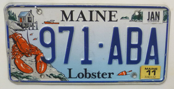 MAINE Lobster - Nummernschild # 971ABA =