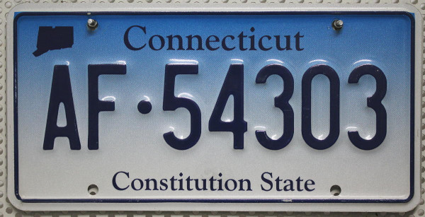 CONNECTICUT Constitution State - Nummernschild # AF54303 ...