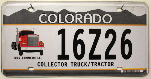 COLORADO Collector Truck T. - Nummernschild # 16Z26 ...