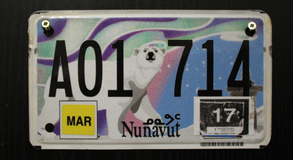 NUNAVUT Nummernschild - kleine Grösse # A01714 =